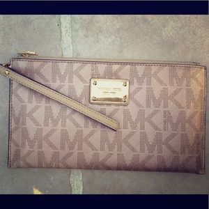 Rose gold MK clutch